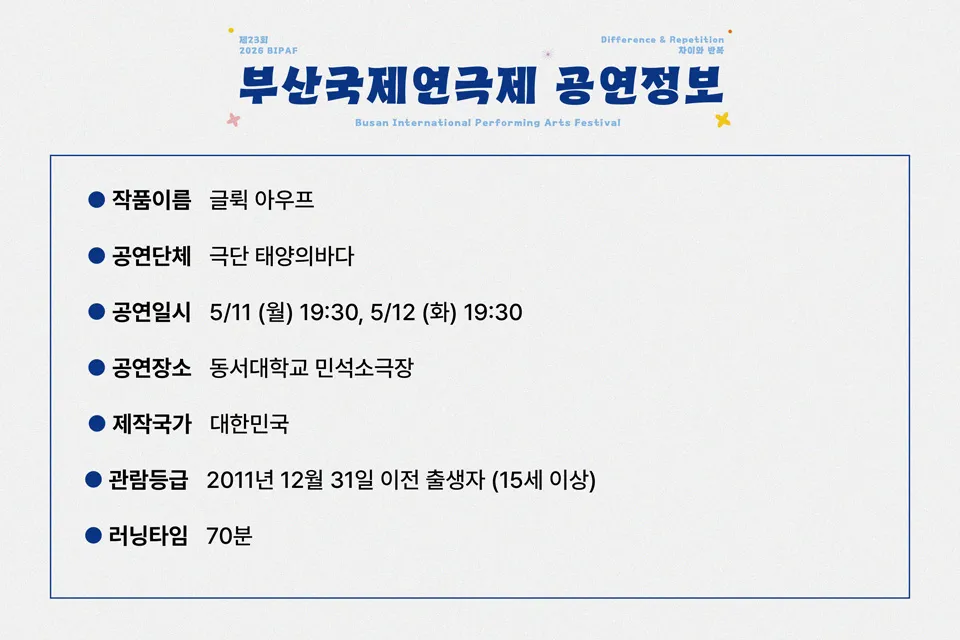 제23회 부산국제연극제, 글뤽 아우프 (Gluck auf) 상세 안내 이미지 1