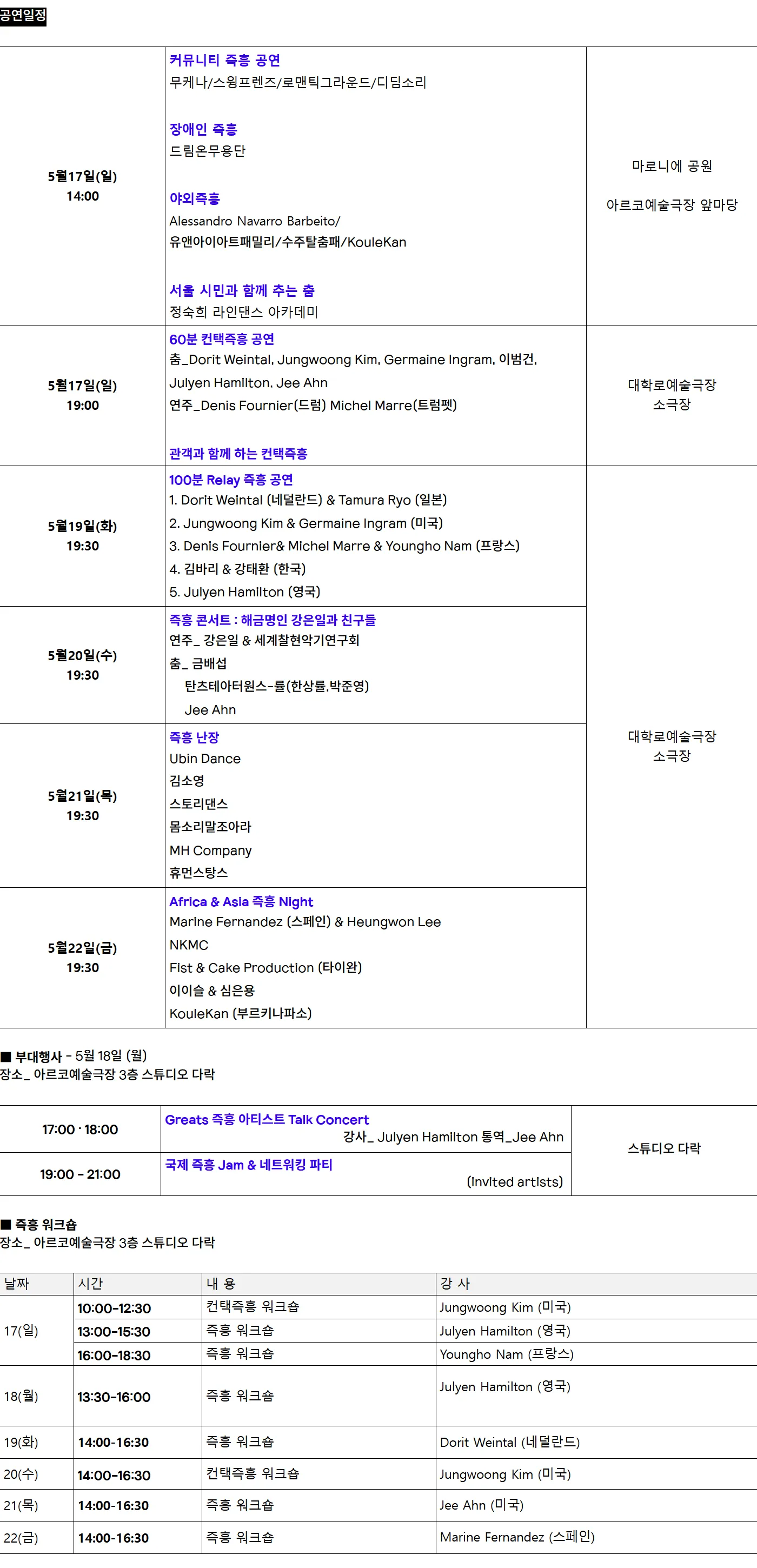 제26회 서울국제즉흥춤축제: 가장 순수한 춤과 만난다 상세 안내 이미지 2