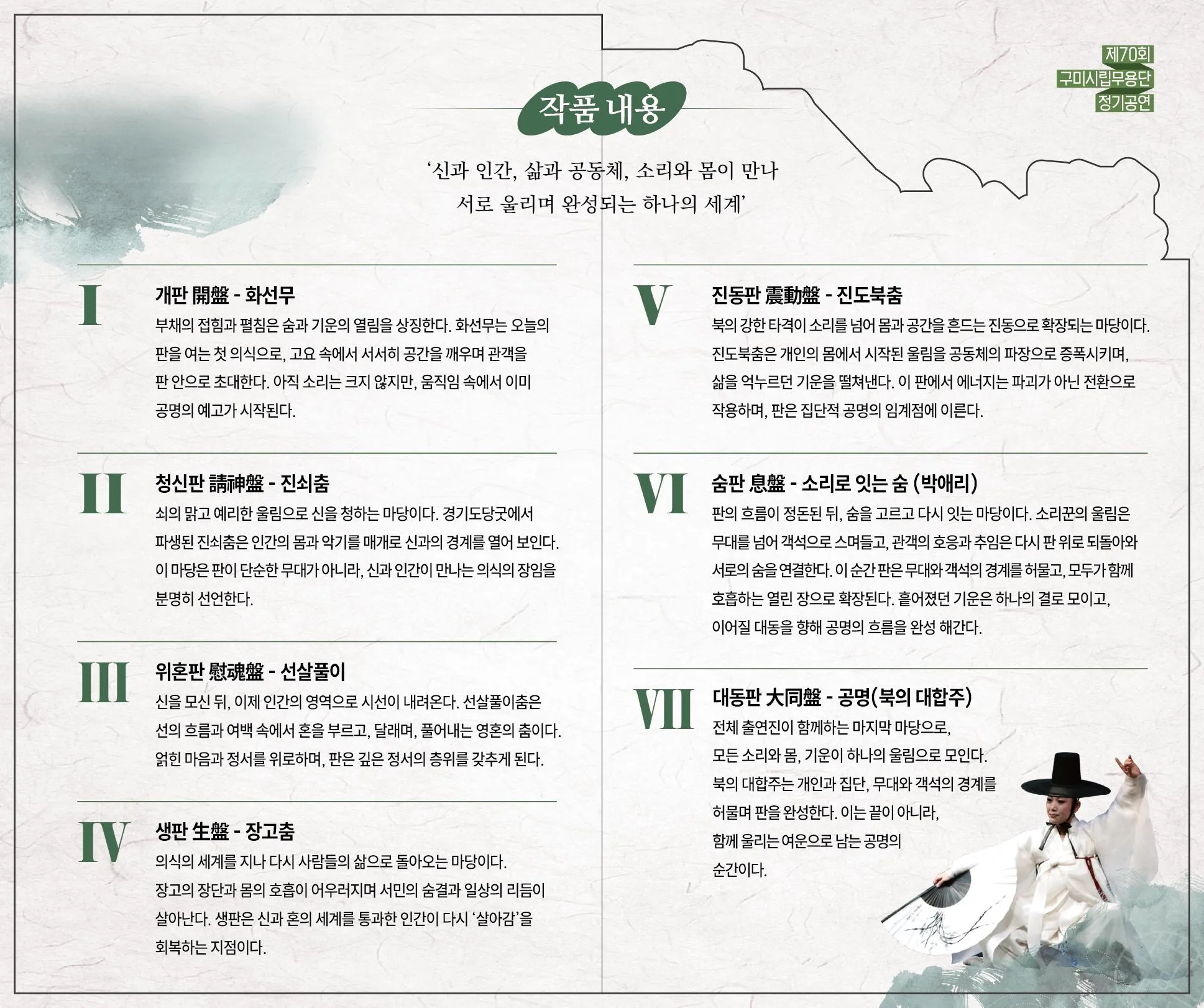 제70회 구미시립무용단 정기공연: 판-共鳴之場 (공명지장) 상세 안내 이미지 1