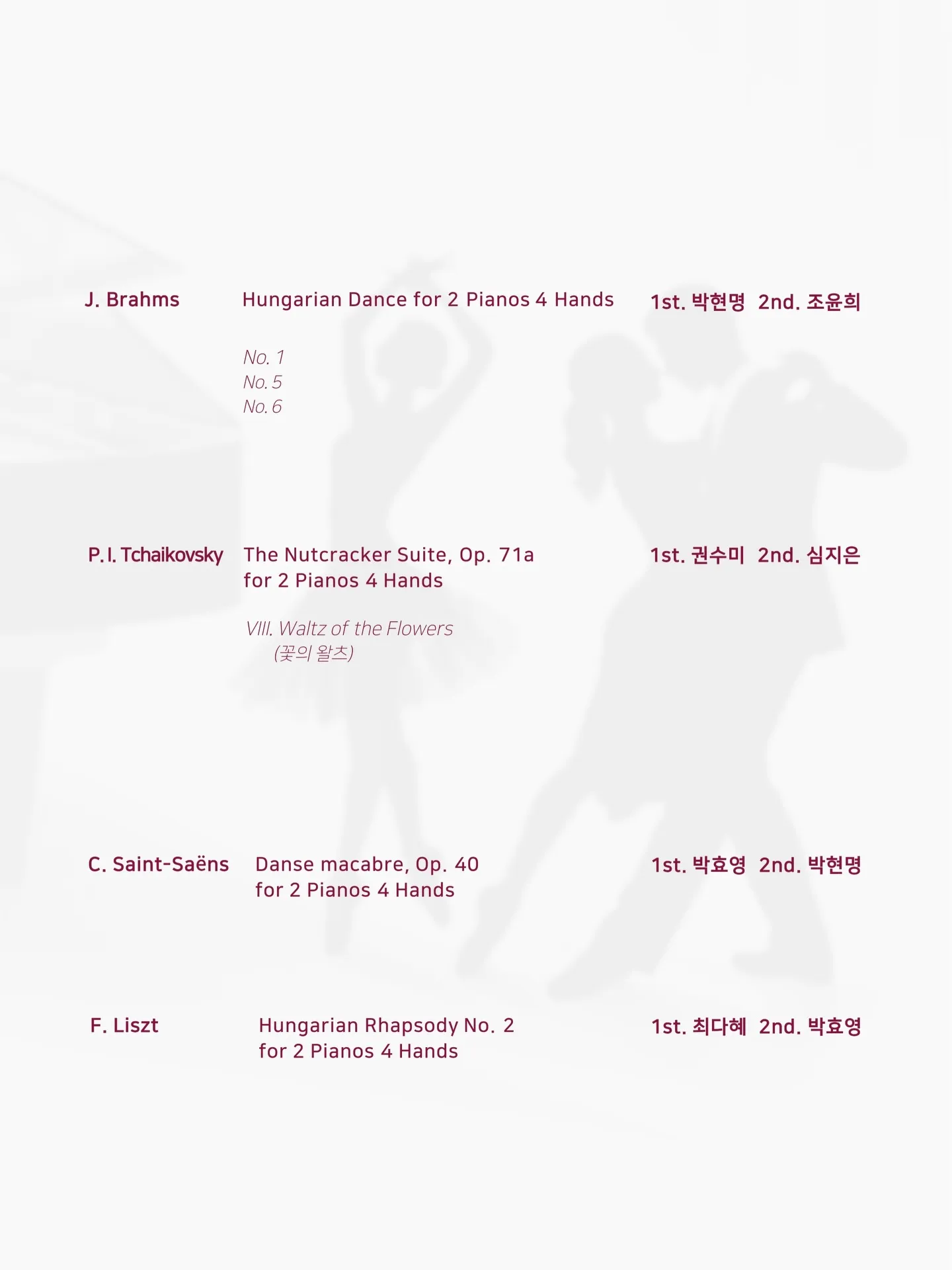 제15회 충주가온피아노앙상블 정기연주회: 피아노, 춤을 만나다 상세 안내 이미지 3