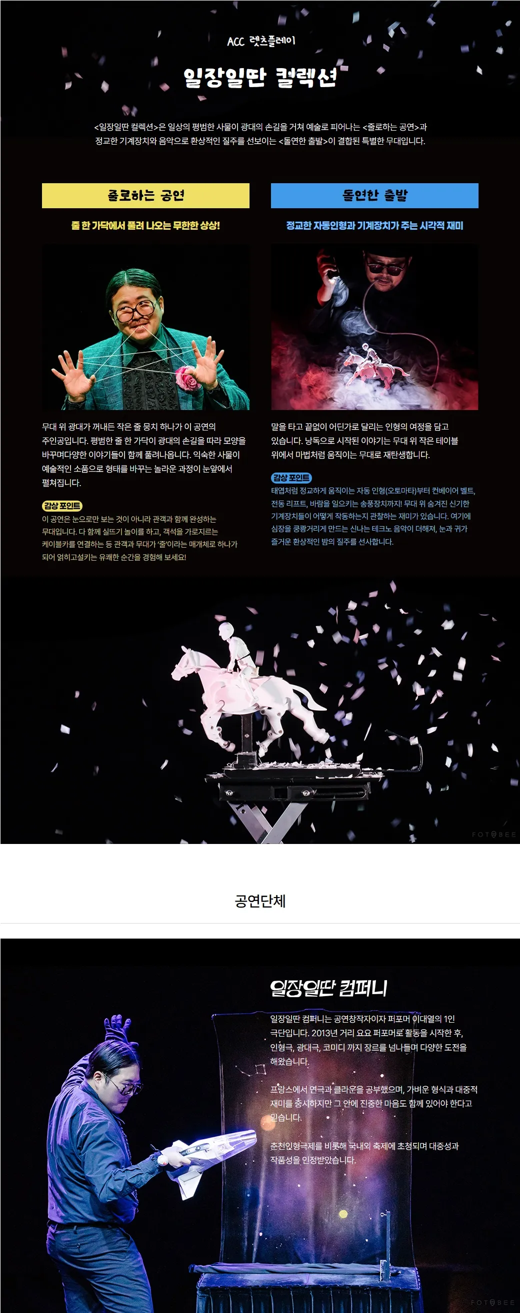 ACC 렛츠플레이, 일장일딴 컬렉션: 광대의 줄 끝에서 그리고 정교한 기계장치 위에서 펼쳐지는 기발한 세계 상세 안내 이미지 1