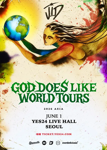 J.I.D (제이아이디) 내한공연: GOD DOES LIKE WORLD TOURS (예스24 라이브홀 (구. 악스코리아)) 공식 포스터