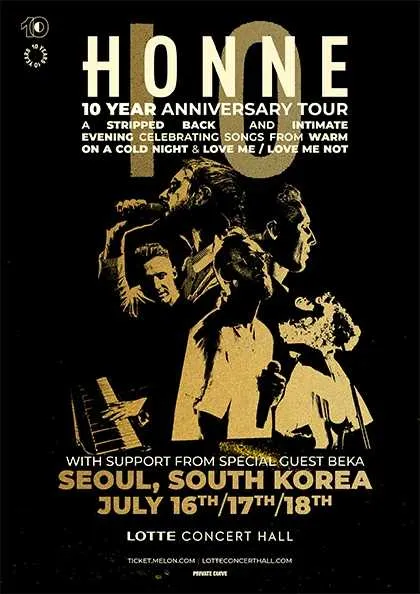 혼네 10주년 기념 내한공연 (HONNE TOUR) [서울] (롯데콘서트홀) 공식 포스터