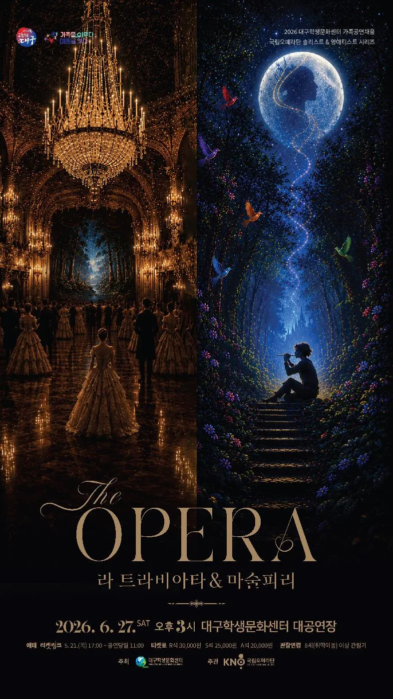 국립오페라단 솔리스트 & 영아티스트 시리즈, 더 오페라 (The OPERA) : 라 트라비아타 & 마술피리 [대구] (대구학생문화센터) 공식 포스터