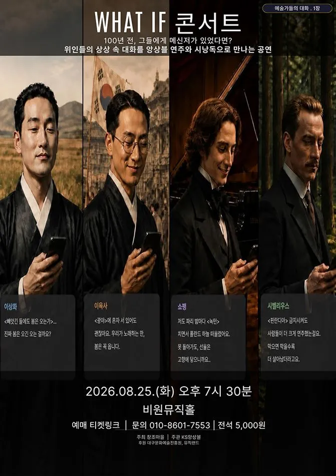 WHAT IF 콘서트: 예술가들의 대화 [대구] (비원뮤직홀) 공식 포스터