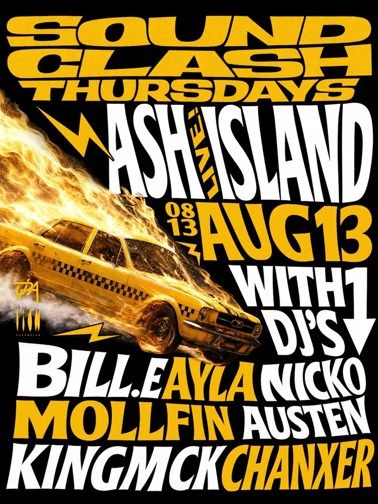 SOUNDCLASH THURSDAY‘S live ASH ISLAND (라이언슈퍼클럽(LION SUPER CLUB)) 공식 포스터