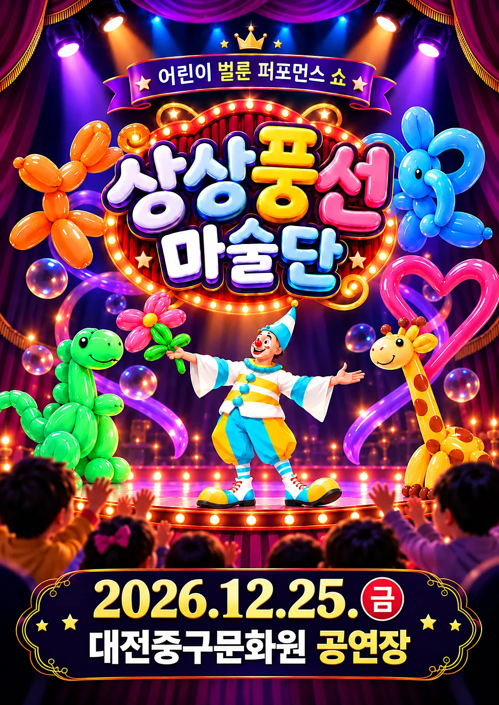 어린이 벌룬쇼: 상상풍선마술단 [대전] (대전중구문화원) 공식 포스터